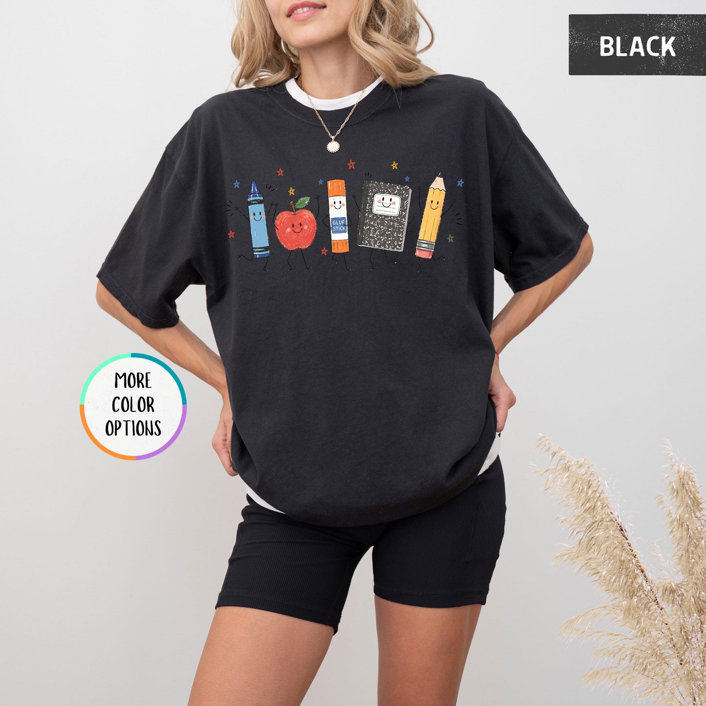 Comfort Colors® Funny Teacher Life Shirt, Back To School Gift, Preschool Teacher School Supplies T-shirt, Crayon Apple Pencil Notebook Shirt