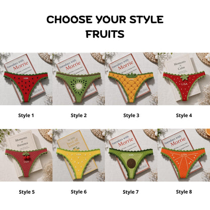 Personalized Crochet Bikini Bookmark, Handmade Book Thong, Fruit Bookini Gift for Readers