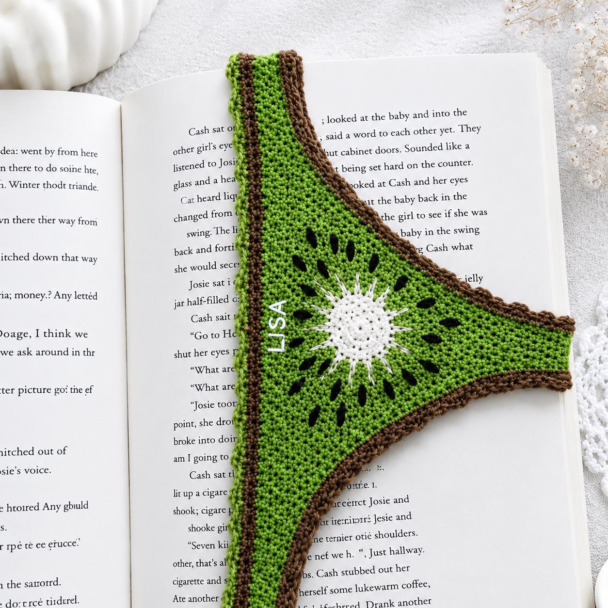 Personalized Crochet Bikini Bookmark, Handmade Book Thong, Fruit Bookini Gift for Readers