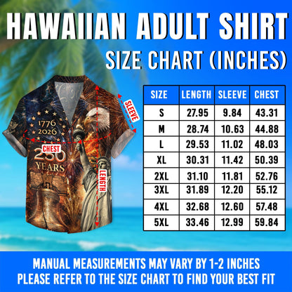 USA 250th Anniversary Hawaiian Shirt, 250 Years of Freedom Aloha Shirt, We The People America Summer Shirt, Fourth of July Gift
