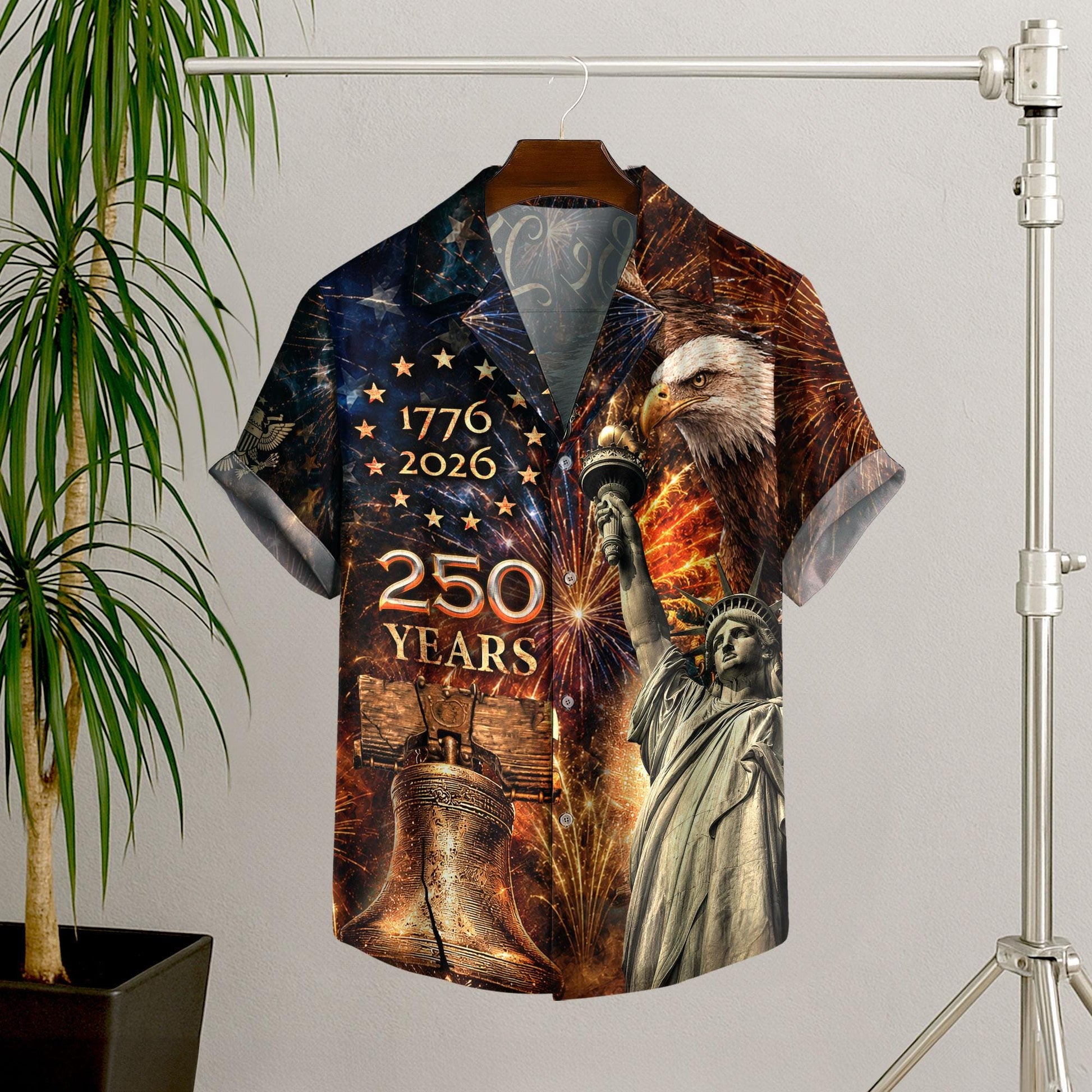USA 250th Anniversary Hawaiian Shirt, 250 Years of Freedom Aloha Shirt, We The People America Summer Shirt, Fourth of July Gift