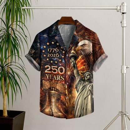 USA 250th Anniversary Hawaiian Shirt, 250 Years of Freedom Aloha Shirt, We The People America Summer Shirt, Fourth of July Gift