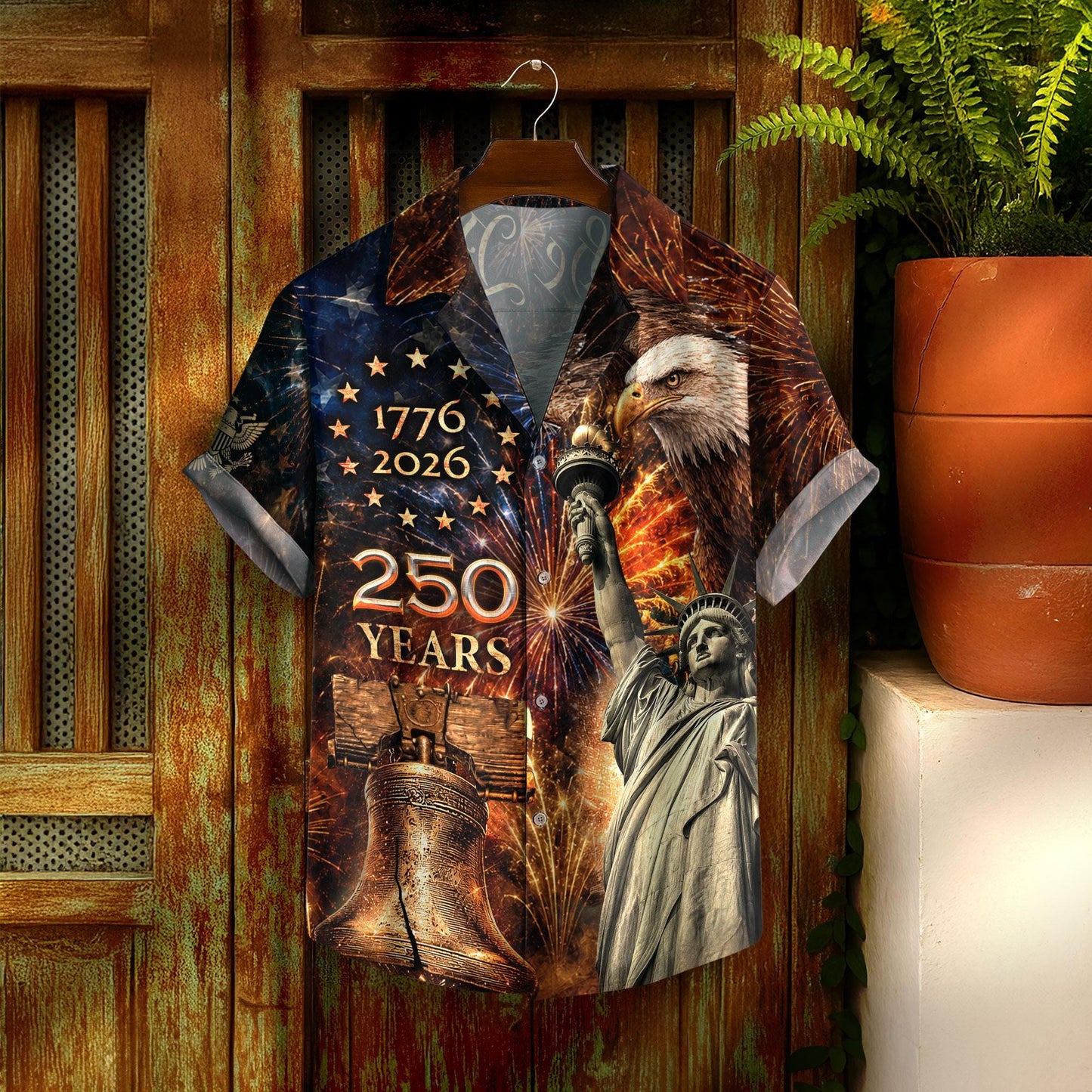 USA 250th Anniversary Hawaiian Shirt, 250 Years of Freedom Aloha Shirt, We The People America Summer Shirt, Fourth of July Gift