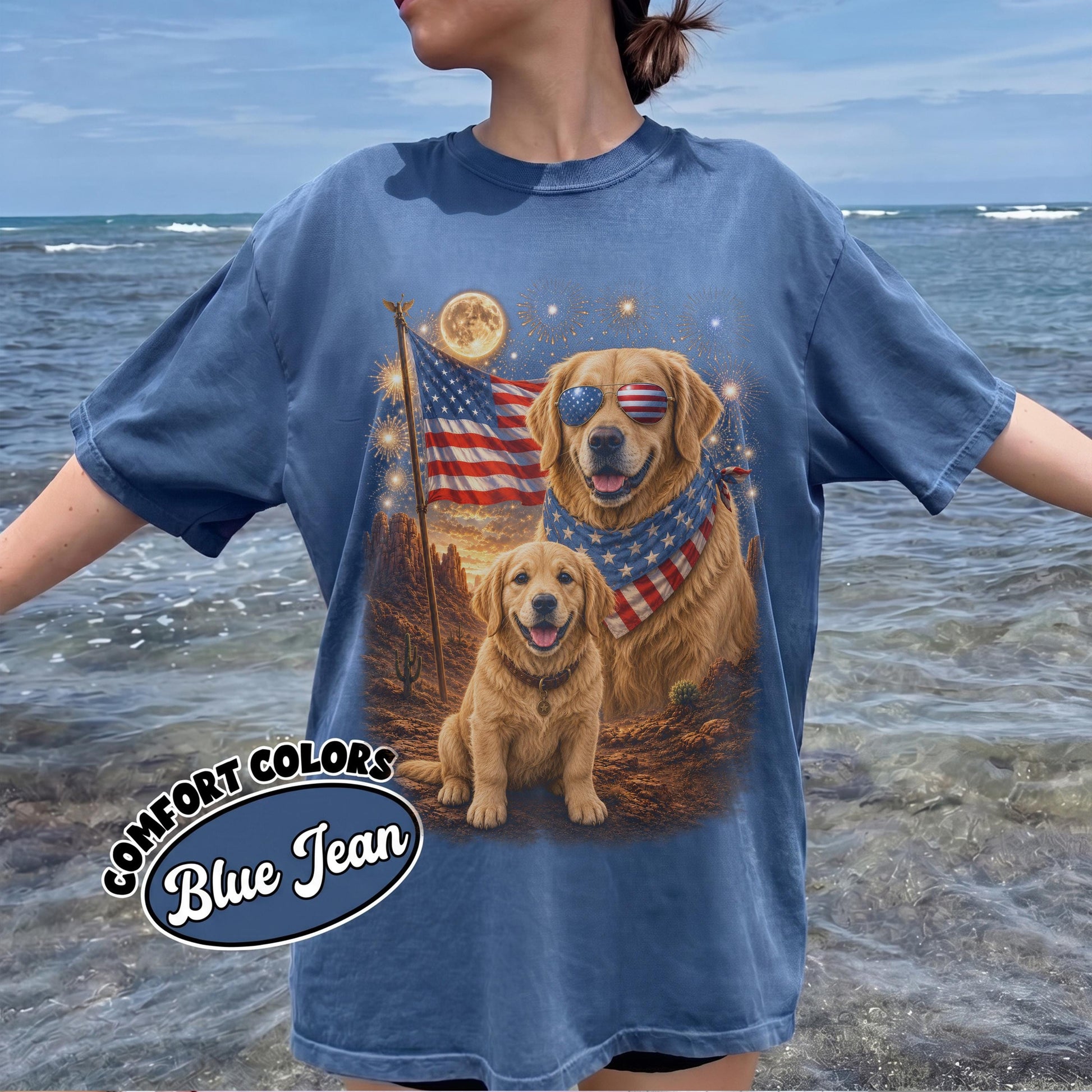 Comfort Colors® Custom Patriotic Pet Shirt, Personalized Dog Cat Photo Shirt, 4th of July Pet Shirt, Custom Dog Shirt, America 250 Shirt