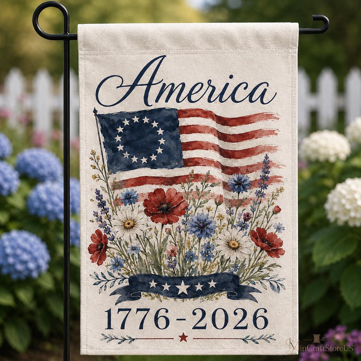 USA 250th Anniversary Garden Flag 1776-2026 Patriotic Outdoor Decor American Semiquincentennial Yard Banner