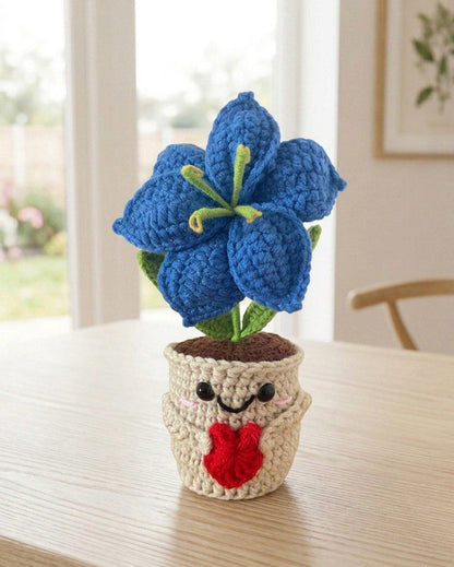 Personalized Gift – Crochet Flower Pot Decor – Encouragement Gift – Emotional Support Gift – Mental Health Desk Decor