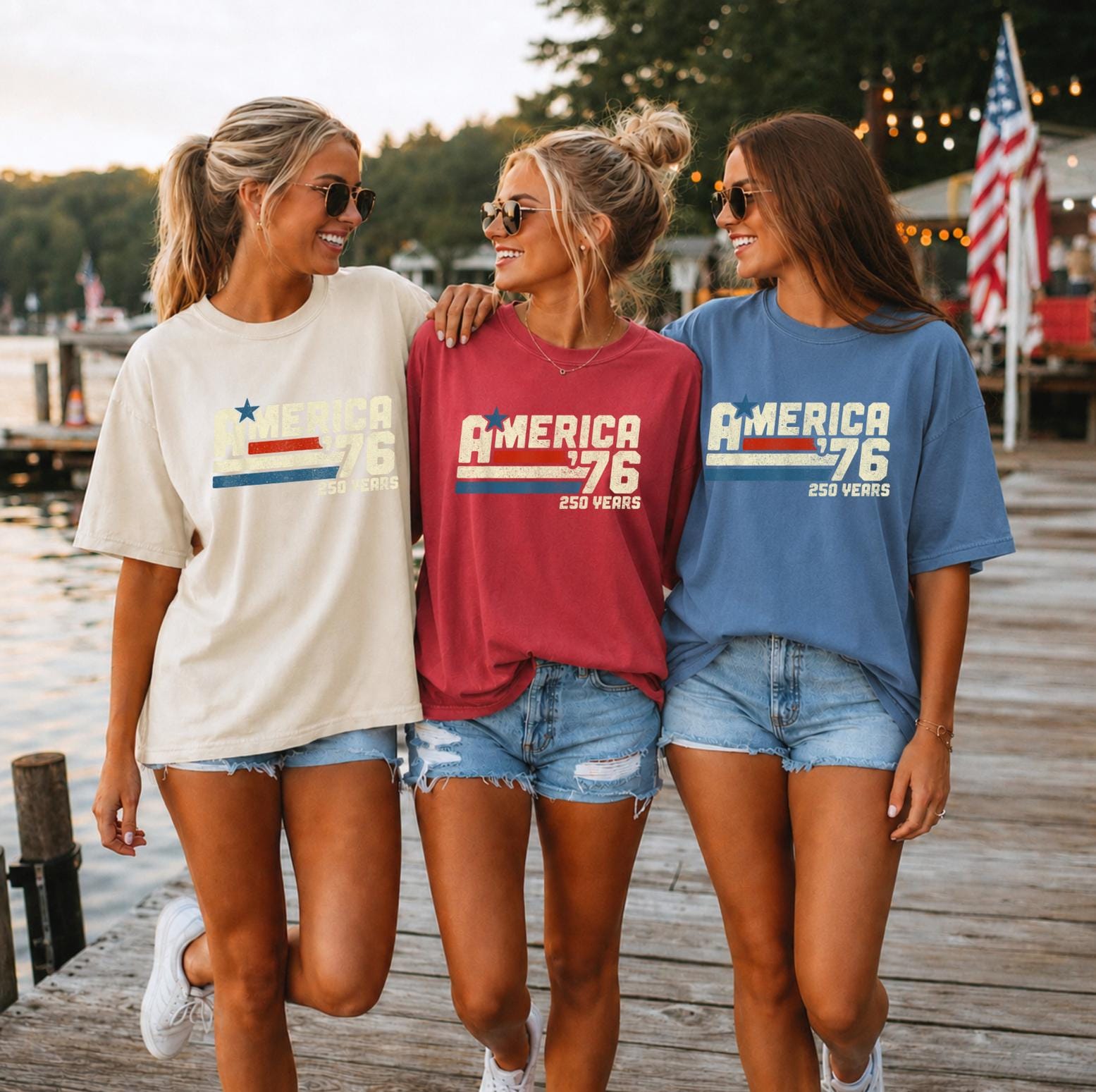 America 76 Shirt, 250 Years Patriotic Shirt, Retro 4th of July Tee, Vintage Independence Day Shirt, Quarter Semiquincentennial USA Tee