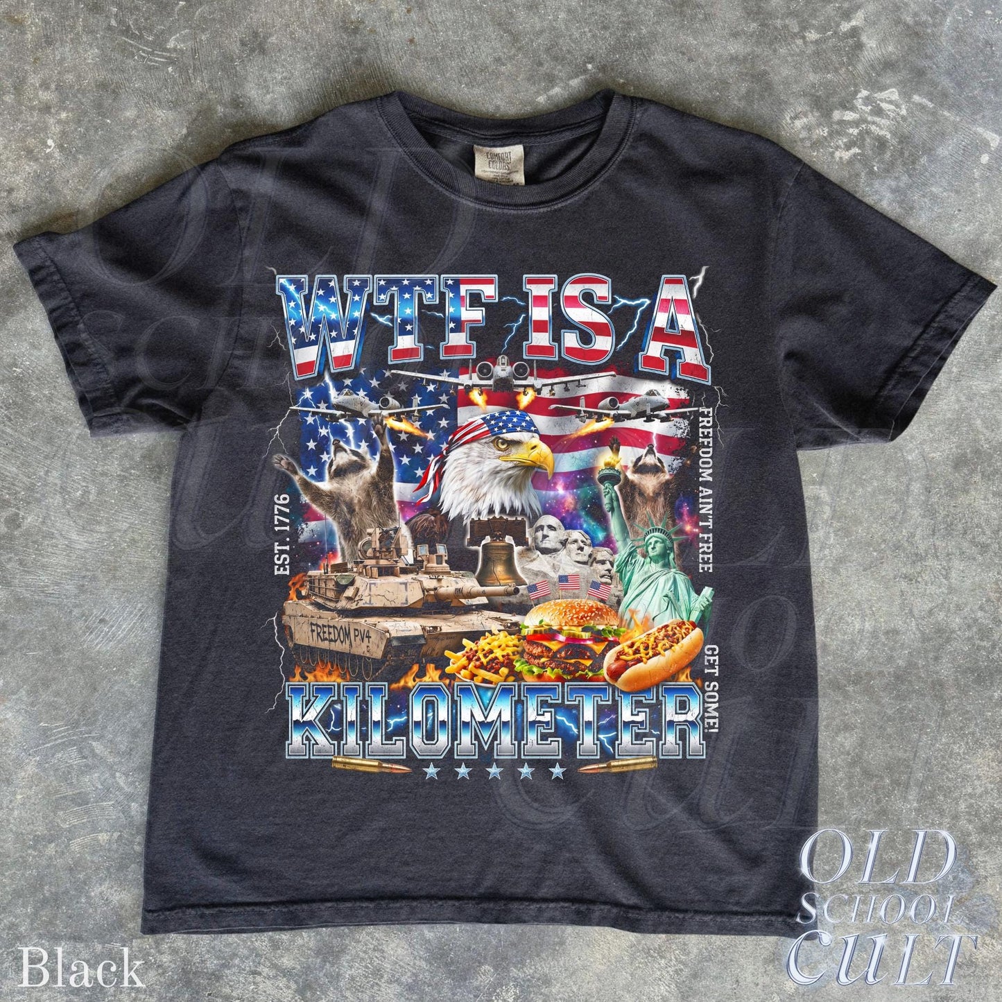 WTF Is A Kilometer Shirt Funny USA Patriotic Graphic Tee Vintage American Eagle Meme T Shirt 4th Of July Retro Freedom Unisex Gift