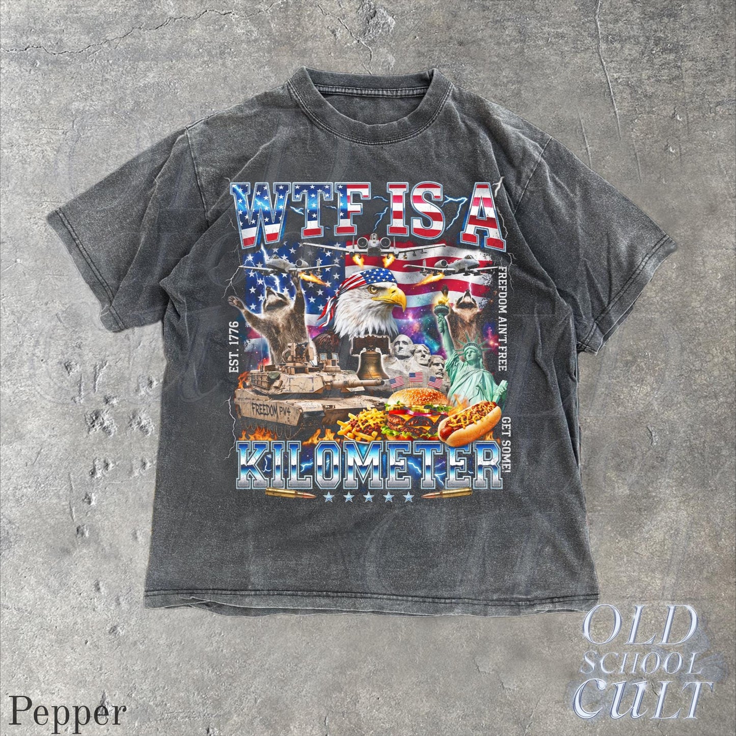 WTF Is A Kilometer Shirt Funny USA Patriotic Graphic Tee Vintage American Eagle Meme T Shirt 4th Of July Retro Freedom Unisex Gift