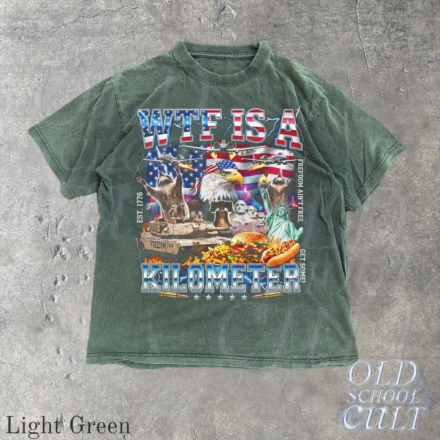WTF Is A Kilometer Shirt Funny USA Patriotic Graphic Tee Vintage American Eagle Meme T Shirt 4th Of July Retro Freedom Unisex Gift