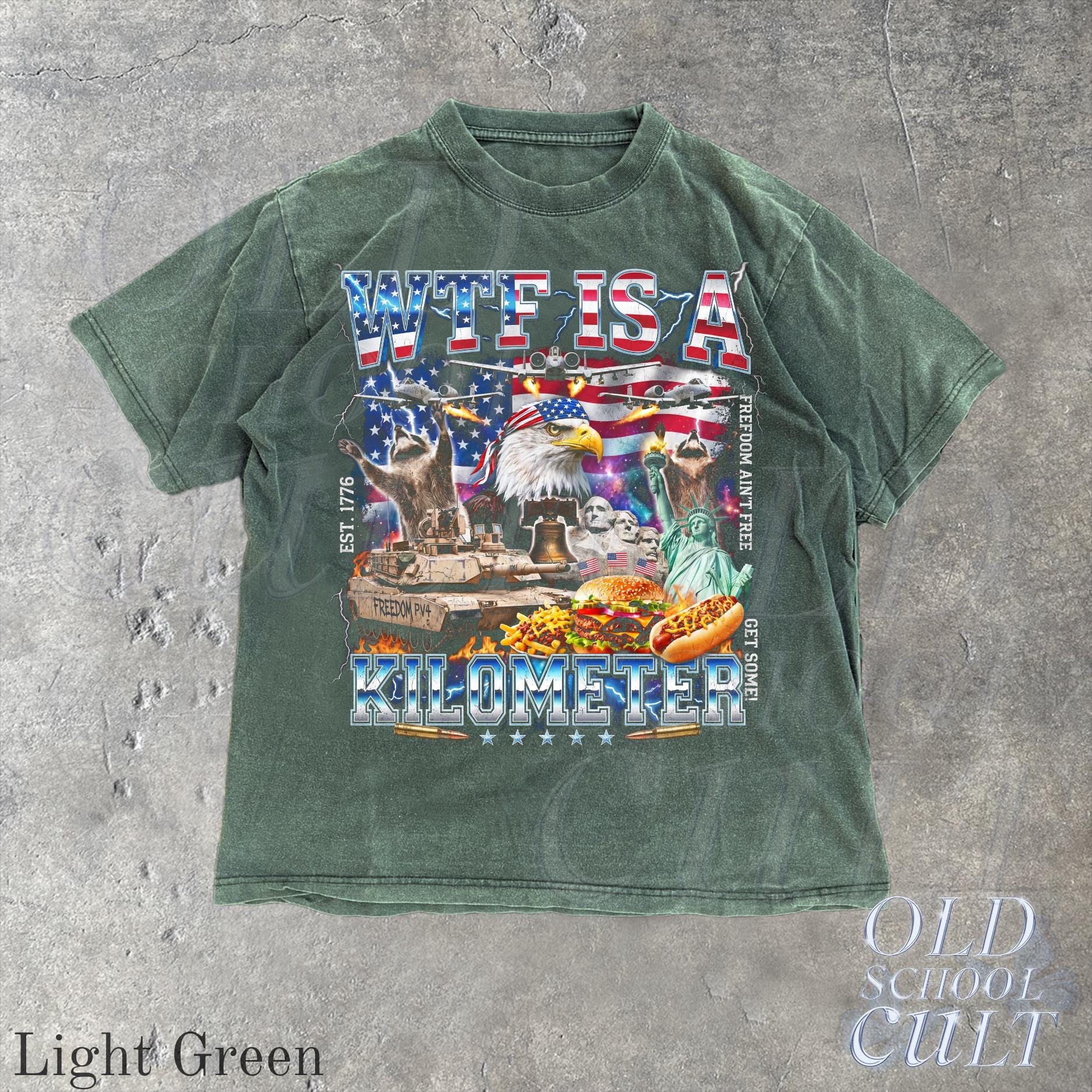 WTF Is A Kilometer Shirt Funny USA Patriotic Graphic Tee Vintage American Eagle Meme T Shirt 4th Of July Retro Freedom Unisex Gift