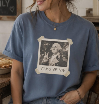 Funny 250 Shirt |Class of 1776 Shirt |Retro Patriotic Tee | Vintage Polaroid George Washington | Comfort Colors Unisex July 4th