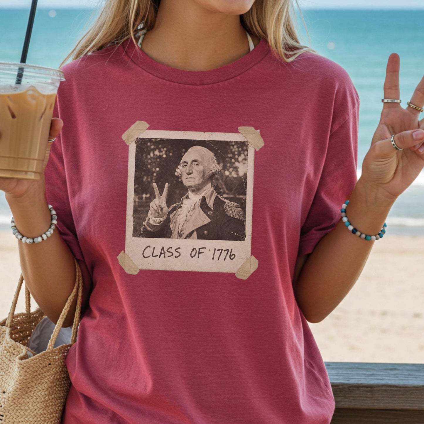 Funny 250 Shirt |Class of 1776 Shirt |Retro Patriotic Tee | Vintage Polaroid George Washington | Comfort Colors Unisex July 4th