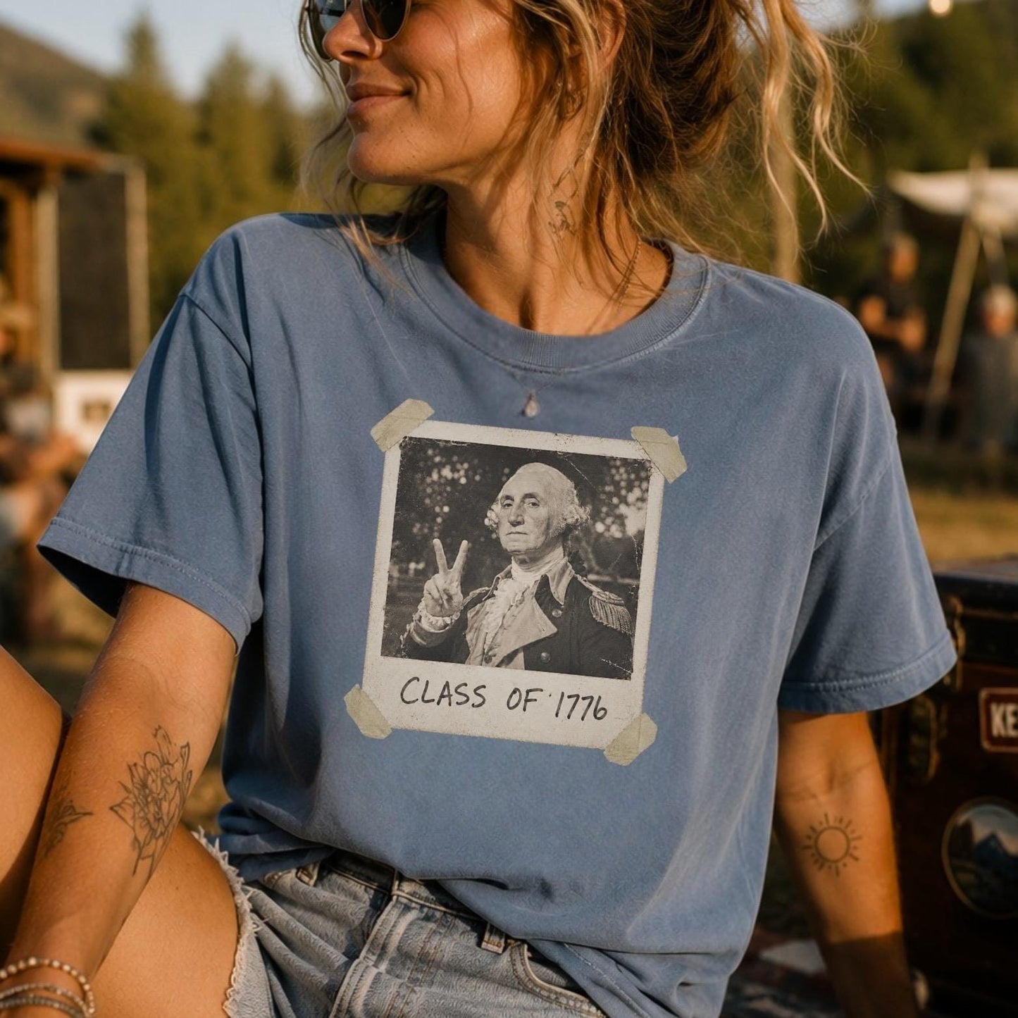Funny 250 Shirt |Class of 1776 Shirt |Retro Patriotic Tee | Vintage Polaroid George Washington | Comfort Colors Unisex July 4th