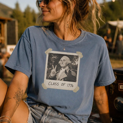 Funny 250 Shirt |Class of 1776 Shirt |Retro Patriotic Tee | Vintage Polaroid George Washington | Comfort Colors Unisex July 4th