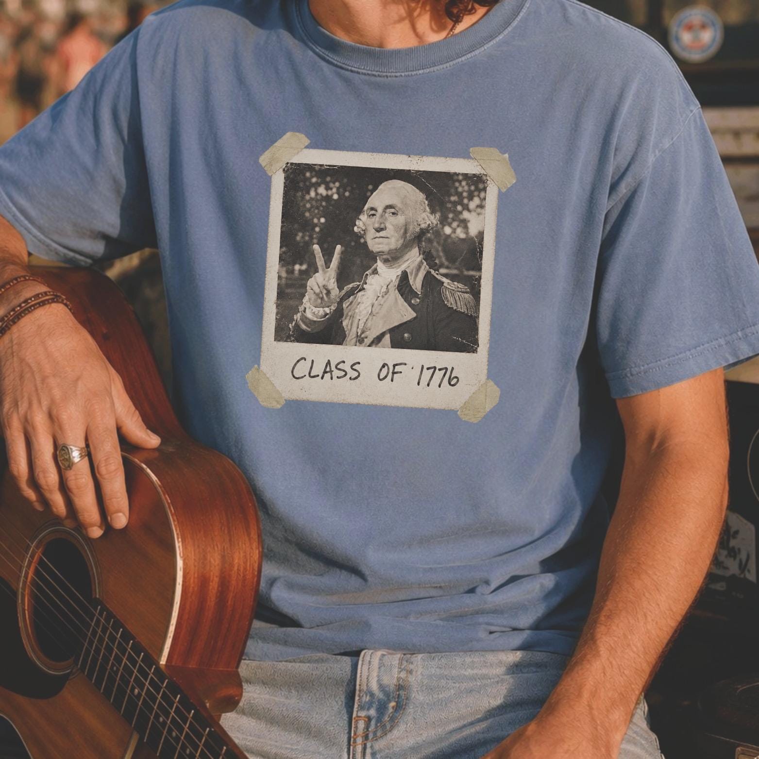 Funny 250 Shirt |Class of 1776 Shirt |Retro Patriotic Tee | Vintage Polaroid George Washington | Comfort Colors Unisex July 4th