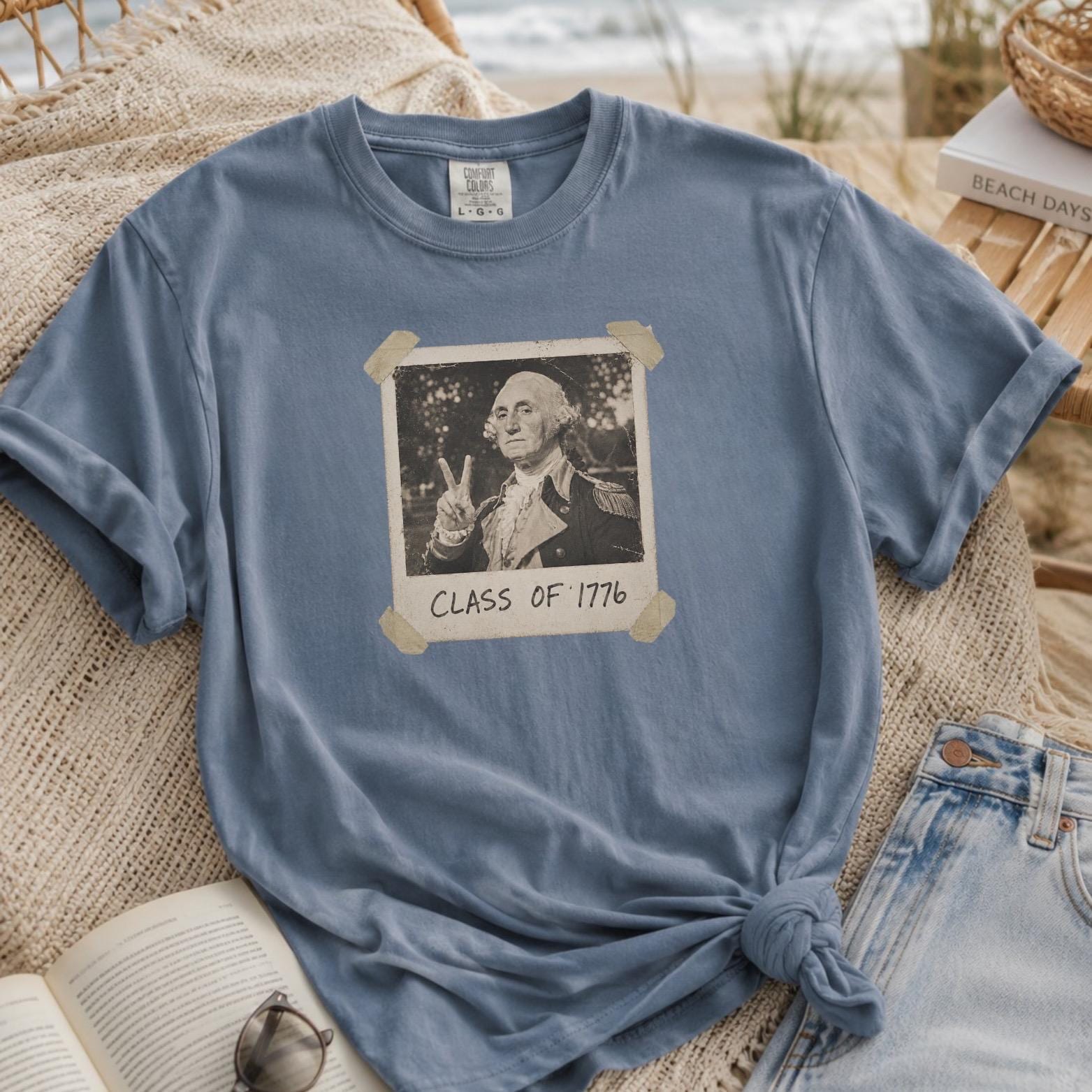 Funny 250 Shirt |Class of 1776 Shirt |Retro Patriotic Tee | Vintage Polaroid George Washington | Comfort Colors Unisex July 4th
