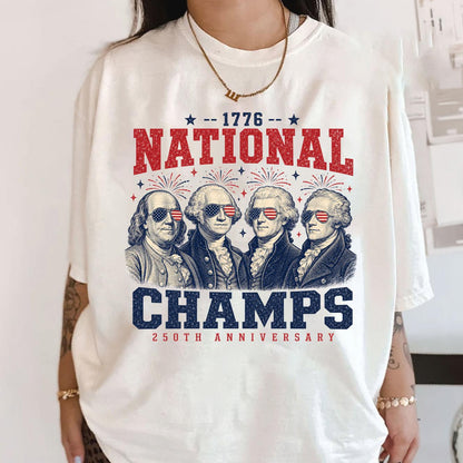 1776 National Champs Shirt, Vintage Washington Tee, Funny Founding Fathers T-Shirt, Patriotic Sports Parody 250th Anniversary Top