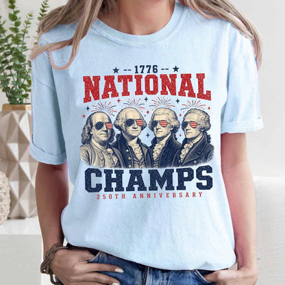 1776 National Champs Shirt, Vintage Washington Tee, Funny Founding Fathers T-Shirt, Patriotic Sports Parody 250th Anniversary Top