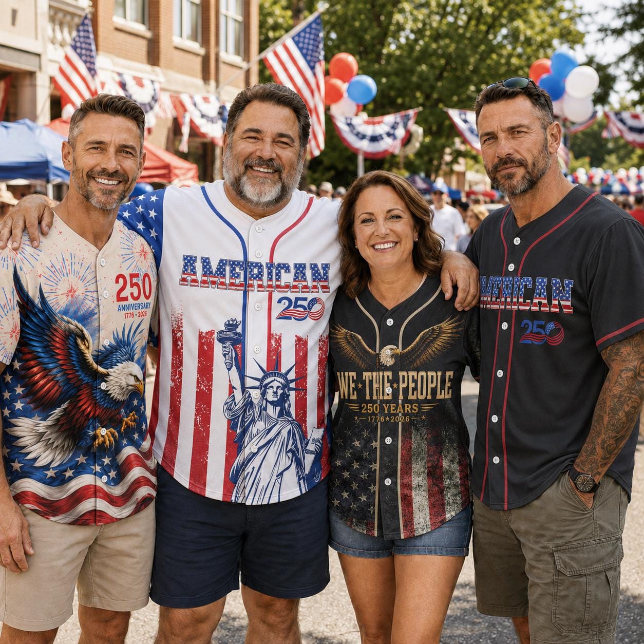 Personalized USA 250th Baseball Jerseys for Men, Custom USA 250 Baseball Jersey with Name Button Down Shirt for July 4th Celebration