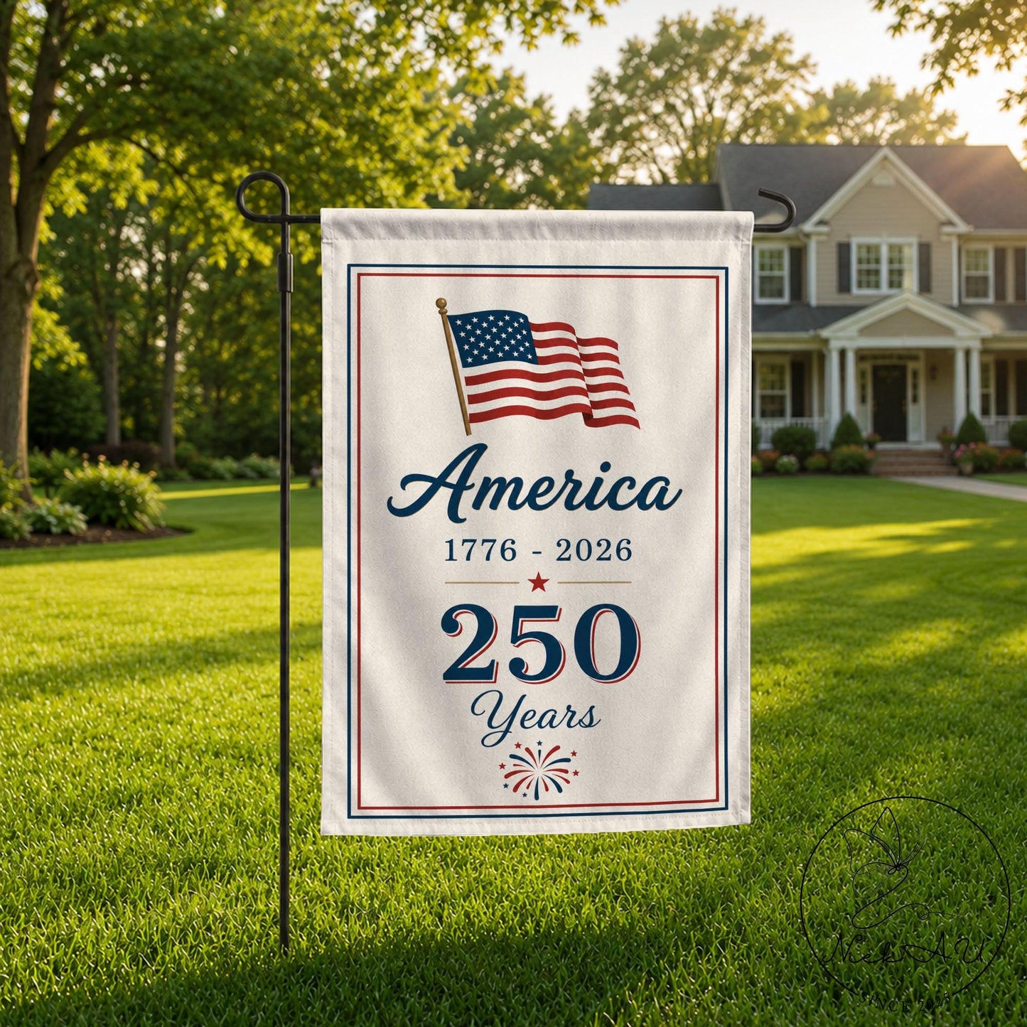 Patriotic Garden Flag, 250 Years of America Banner, America 250 Garden Flag, 4th of July Decor, Summer Memorial Day Outdoor Decor