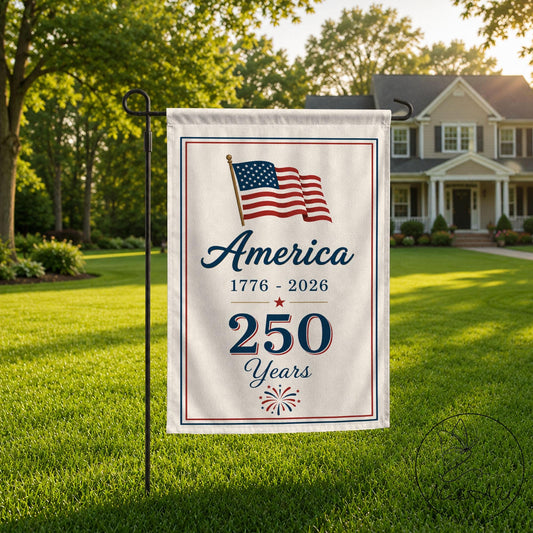 Patriotic Garden Flag, 250 Years of America Banner, America 250 Garden Flag, 4th of July Decor, Summer Memorial Day Outdoor Decor