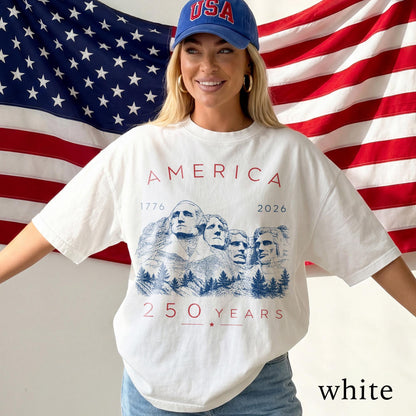 4th July 250th Year Mount Rushmore Shirt, America 1776 2026 Patriotic Tee, USA Freedom Top, Comfort Colors® USA Gift Tee