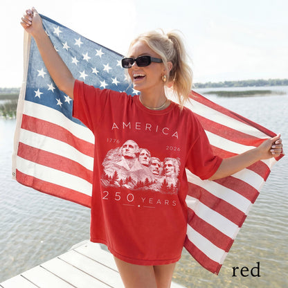 4th July 250th Year Mount Rushmore Shirt, America 1776 2026 Patriotic Tee, USA Freedom Top, Comfort Colors® USA Gift Tee