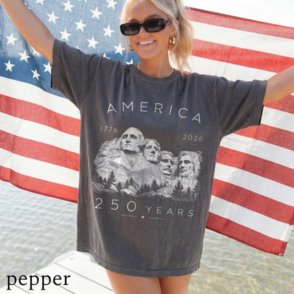 4th July 250th Year Mount Rushmore Shirt, America 1776 2026 Patriotic Tee, USA Freedom Top, Comfort Colors® USA Gift Tee