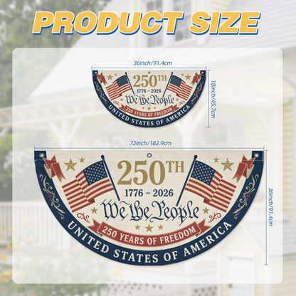 USA 250th Birthday Bunting Flag We The People Patriotic Porch Decor Independence Day Fan Banner America 1776 2026