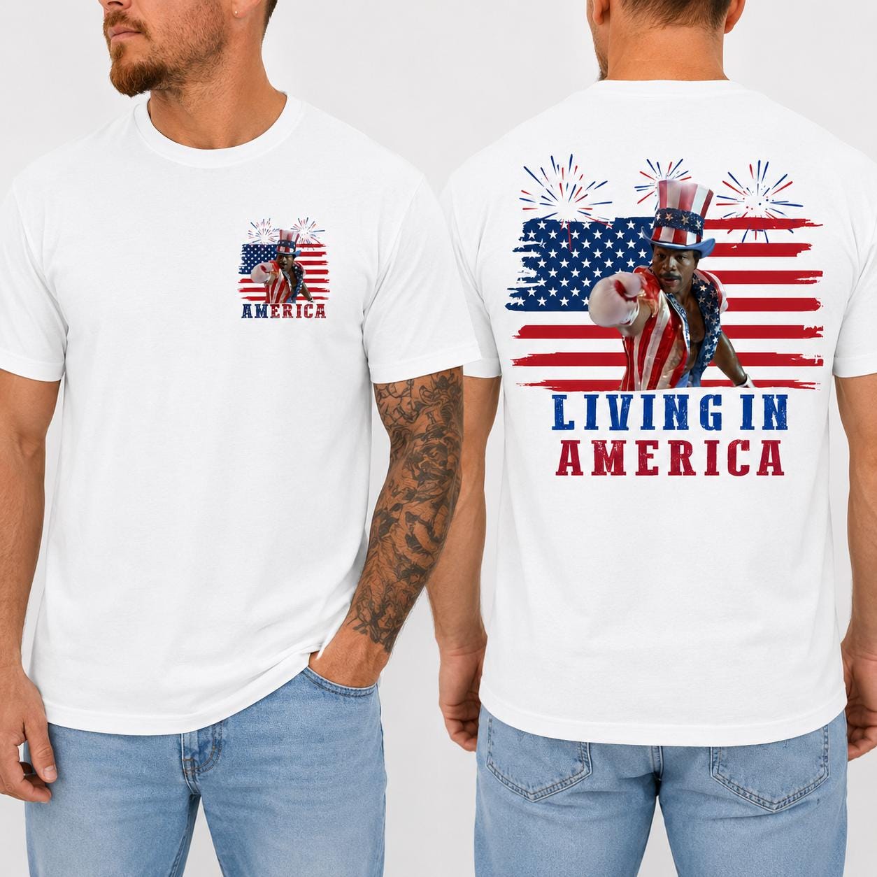 Apollo Creed Living In America Comfort Colors T Shirt, Patriotic Boxing Fourth Of July Vintage America Tank Top, Retro USA Fighter Shirt
