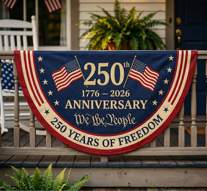 250th Anniversary America Bunting Flag, Patriotic Porch Decor, Semicircle Bunting Flag, Fourth of July Outdoor Decor, USA 1776 2026