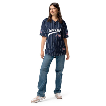 Personalized USA 250th Baseball Jersey, Red White and Blue, Custom Patriotic Shirt, Independence Day Apparel, 4th of July