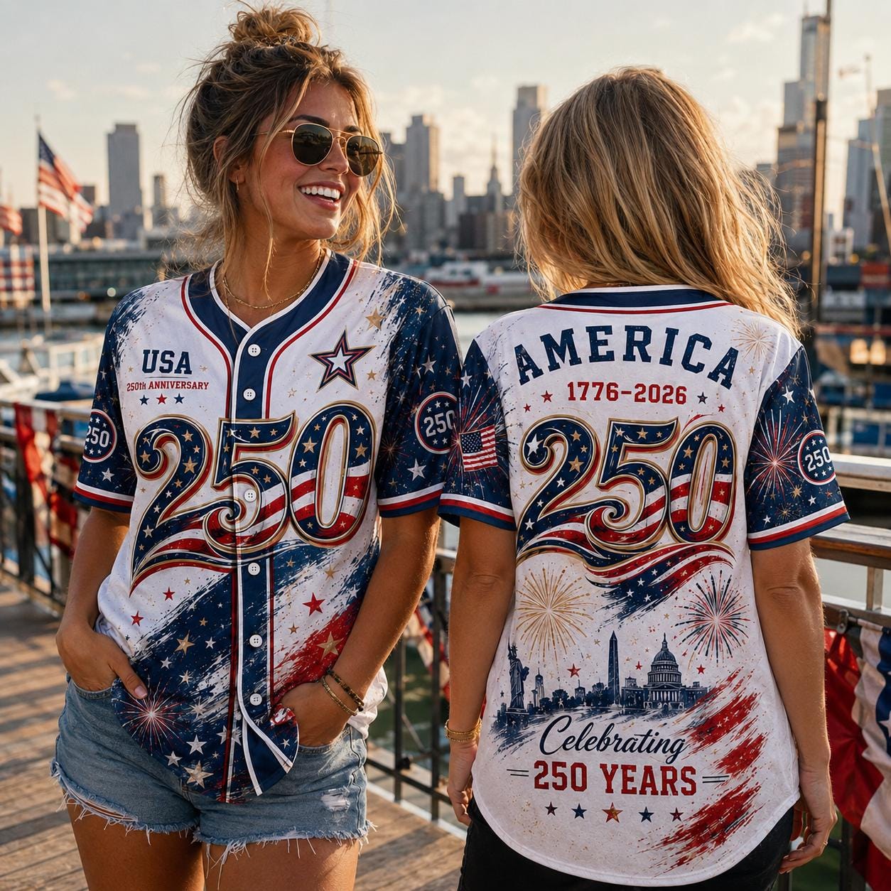 USA 250th Anniversary Baseball Jersey – Patriotic 4th of July Shirt, Custom Name & Number Jersey, America 1776–2026 Commemorative Jersey