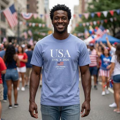 USA 250 Years Comfort Colors Shirt, America 250th Anniversary Tee, Patriotic Graphic T-Shirt, Fourth of July Shirt, USA 1776 2026 Tee