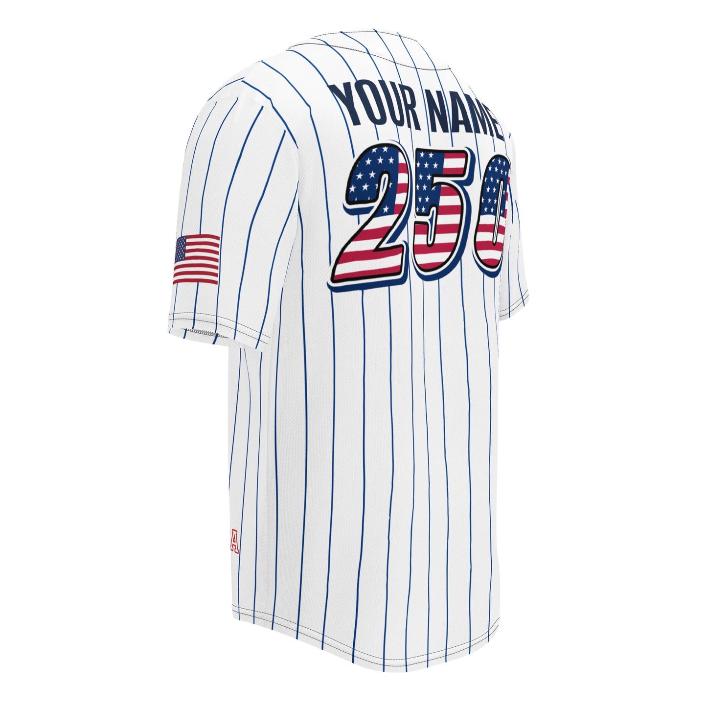 Personalized USA 250th Baseball Jersey, Red White and Blue, Custom Patriotic Shirt, Independence Day Apparel, 4th of July
