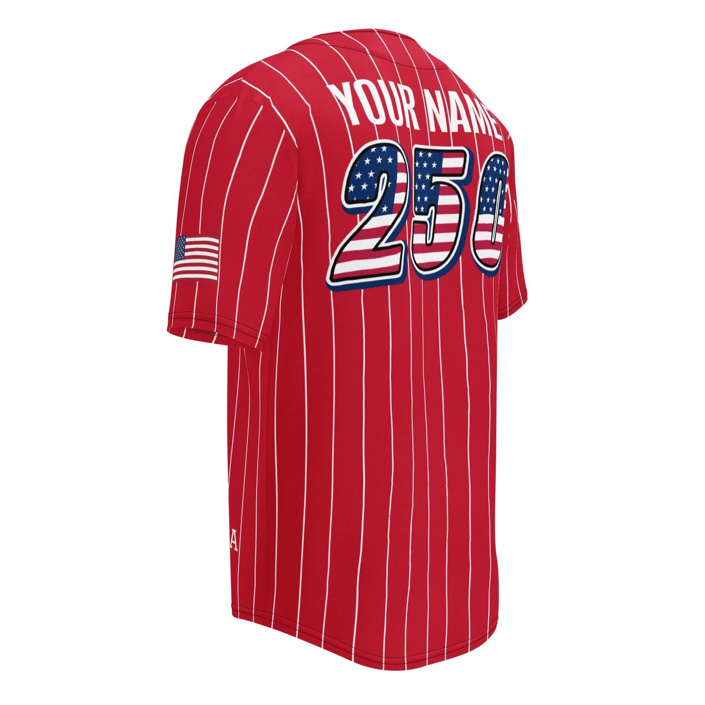 Personalized USA 250th Baseball Jersey, Red White and Blue, Custom Patriotic Shirt, Independence Day Apparel, 4th of July