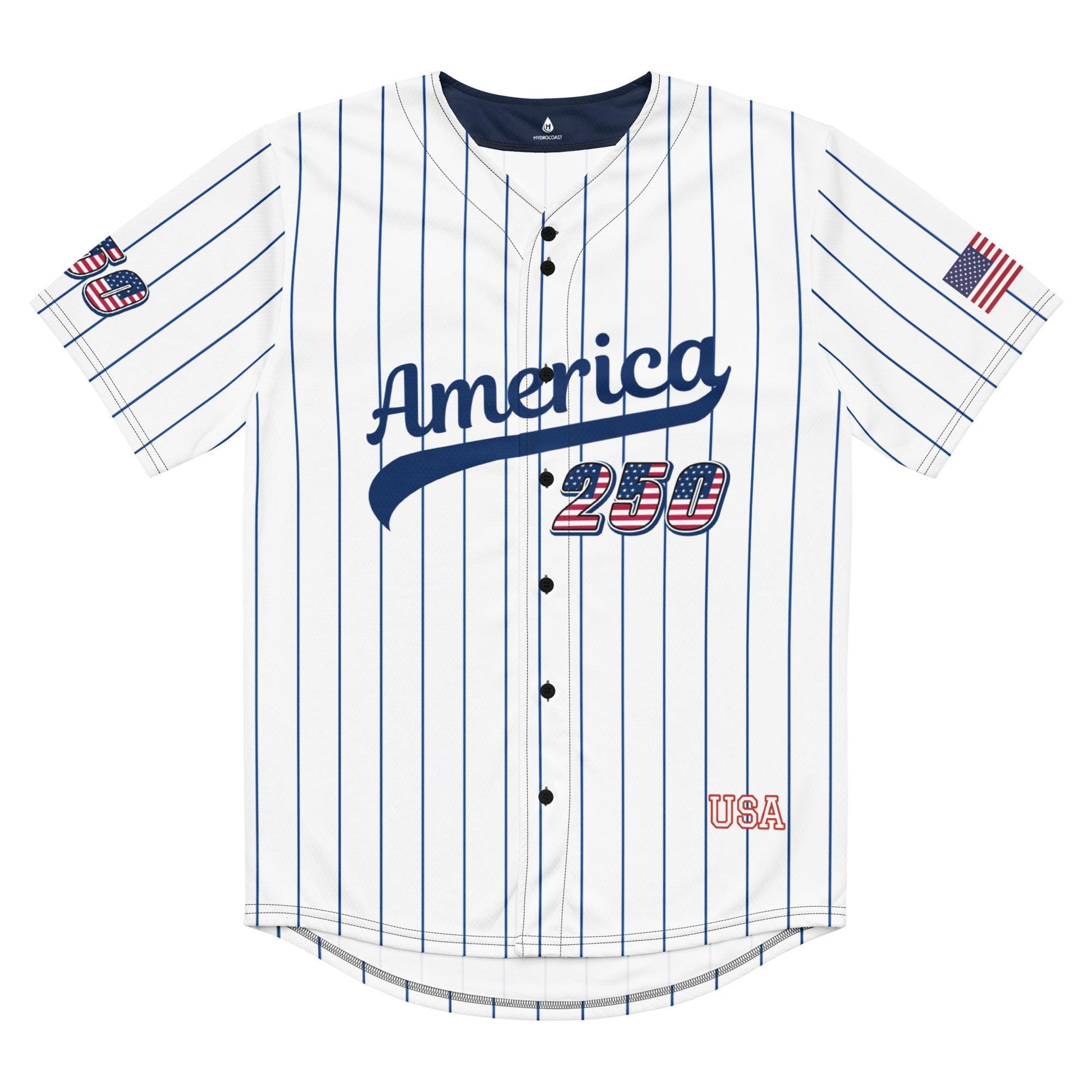 Personalized USA 250th Baseball Jersey, Red White and Blue, Custom Patriotic Shirt, Independence Day Apparel, 4th of July