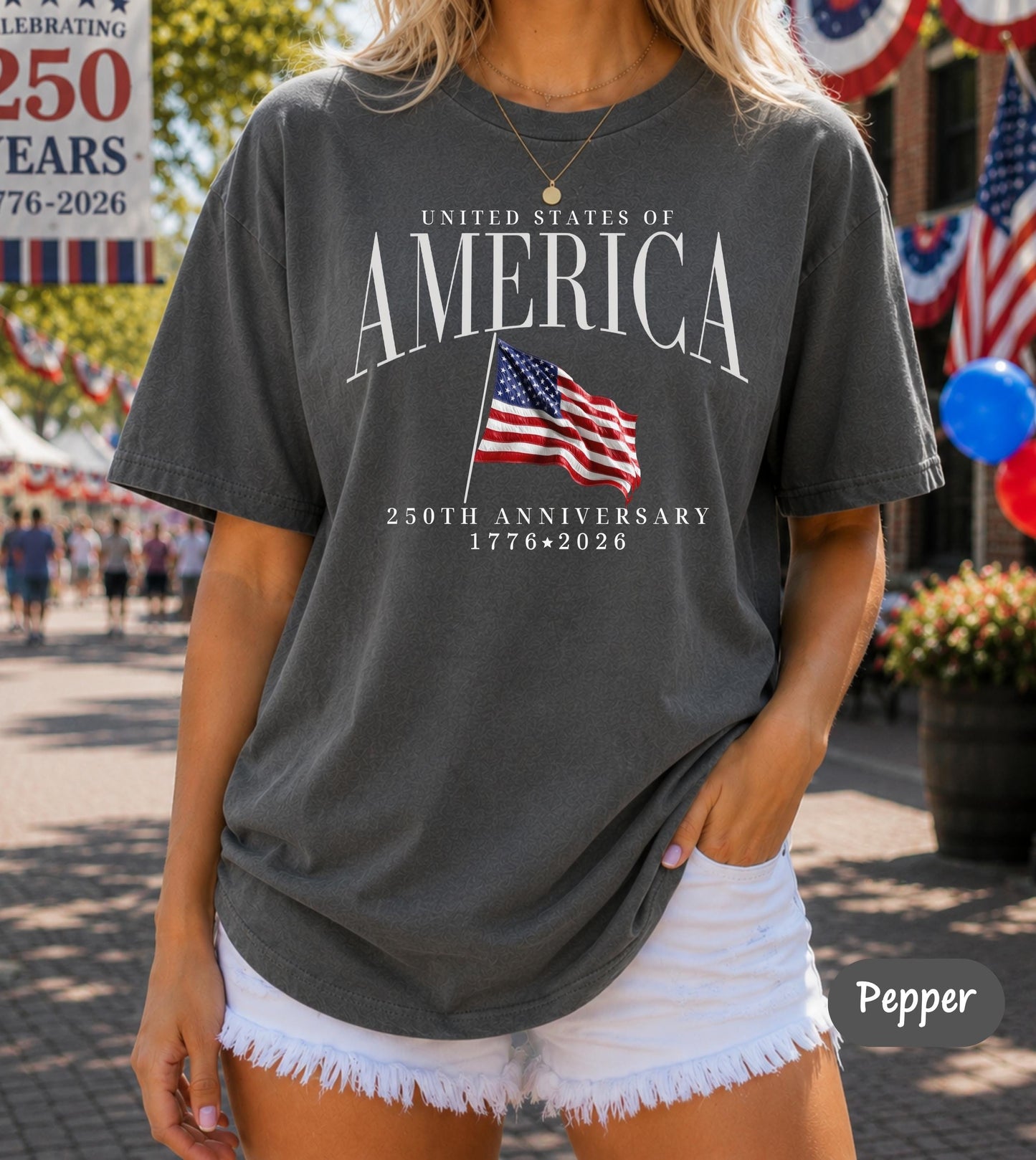 America's Semiquincentennial Shirt,USA 250th Anniversary T-Shirt, Patriotic Graphic Tee,Vintage Style 4th of July T-Shirt, Summer Gift CC001