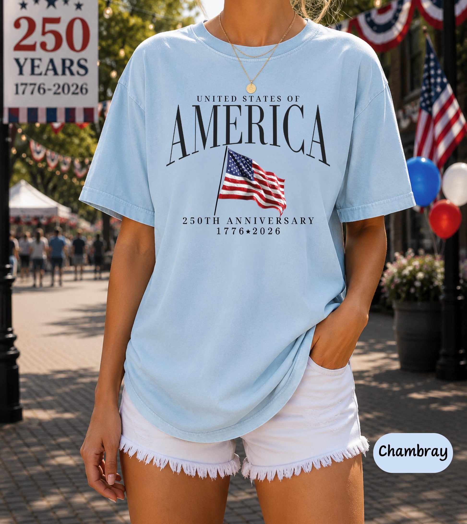 America's Semiquincentennial Shirt,USA 250th Anniversary T-Shirt, Patriotic Graphic Tee,Vintage Style 4th of July T-Shirt, Summer Gift CC001
