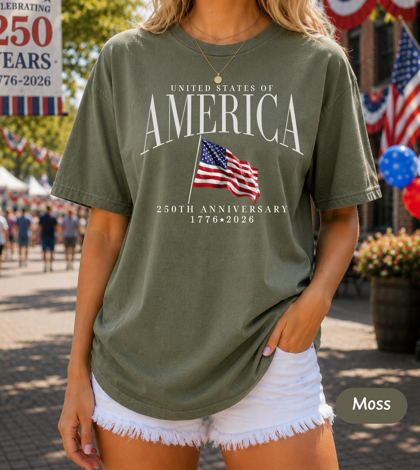 America's Semiquincentennial Shirt,USA 250th Anniversary T-Shirt, Patriotic Graphic Tee,Vintage Style 4th of July T-Shirt, Summer Gift CC001