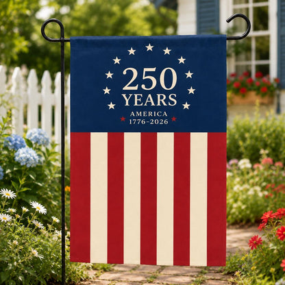 America 250th Anniversary Garden Flag, Patriotic Independence Day Flag, 1776-2026 Outdoor Yard Decor, USA Flag