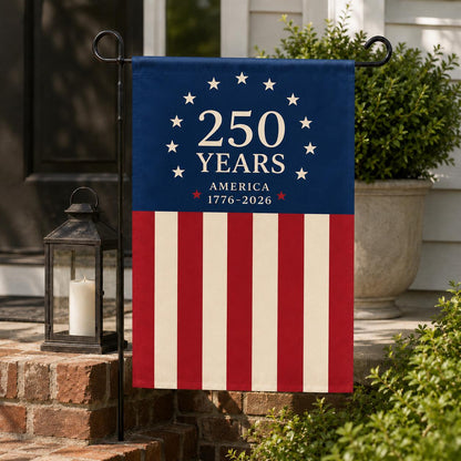 America 250th Anniversary Garden Flag, Patriotic Independence Day Flag, 1776-2026 Outdoor Yard Decor, USA Flag