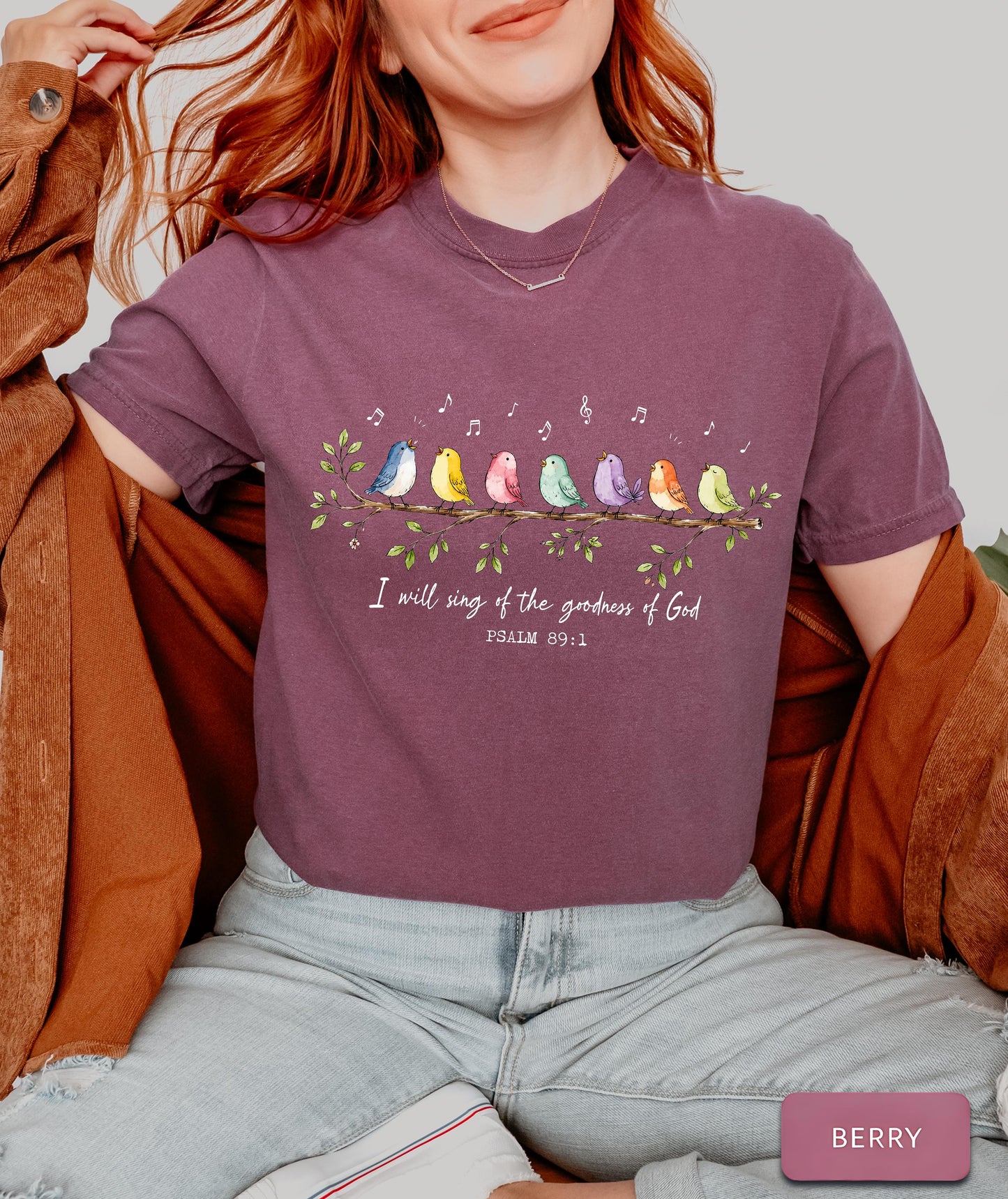 I Will Sing of the Goodness of God Shirt, Psalm 89 1 Shirt, Christian Bird Shirt, Faith Based Tee, Worship Shirt