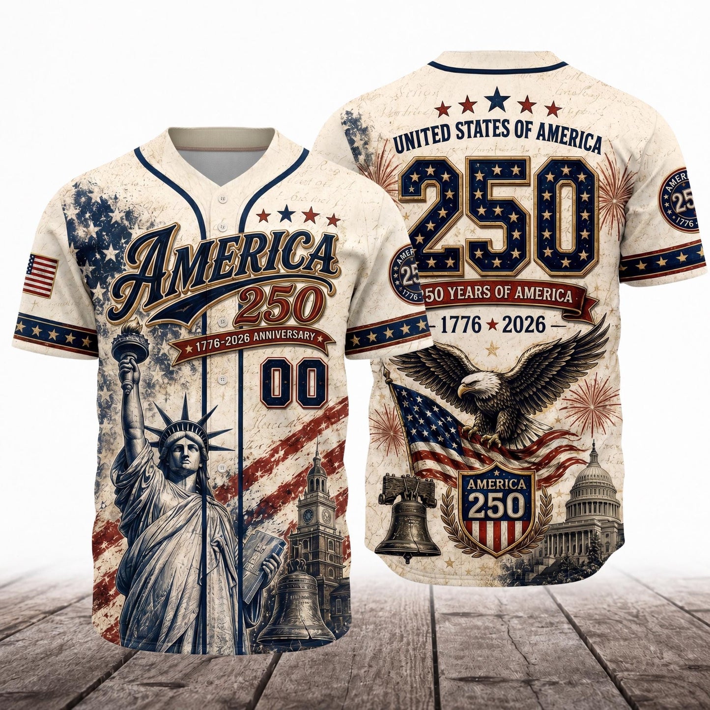 Personalized America 250 Jersey,4th of July Baseball Shirt,USA Patriotic Jersey,Custom Name Number Independence Day Outfit BSB93