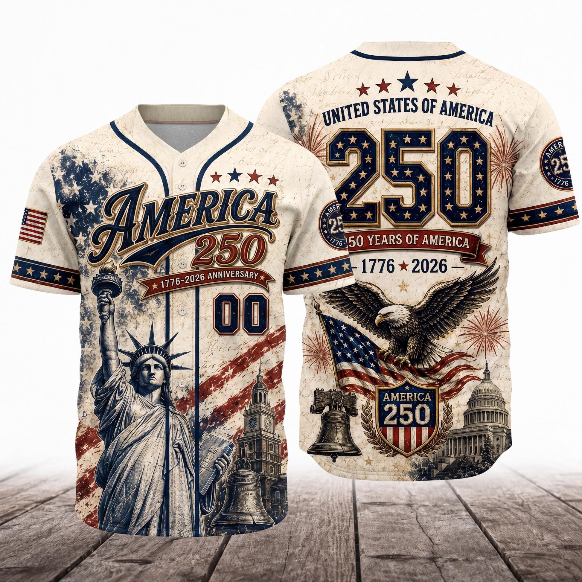 Personalized America 250 Jersey,4th of July Baseball Shirt,USA Patriotic Jersey,Custom Name Number Independence Day Outfit BSB93