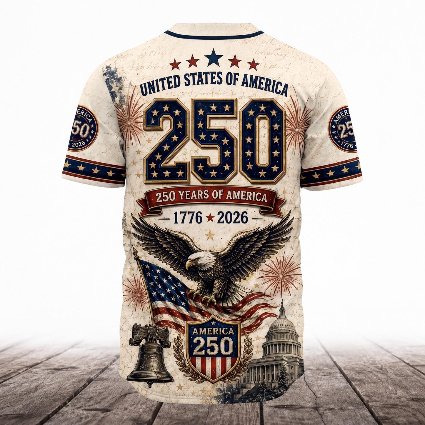 Personalized America 250 Jersey,4th of July Baseball Shirt,USA Patriotic Jersey,Custom Name Number Independence Day Outfit BSB93