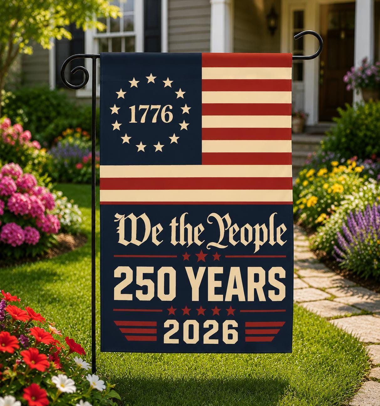 USA 250th Anniversary Garden Flag, We The People Patriotic Yard Decor, Independence Day Outdoor Flag, 4th of July Celebration Gift