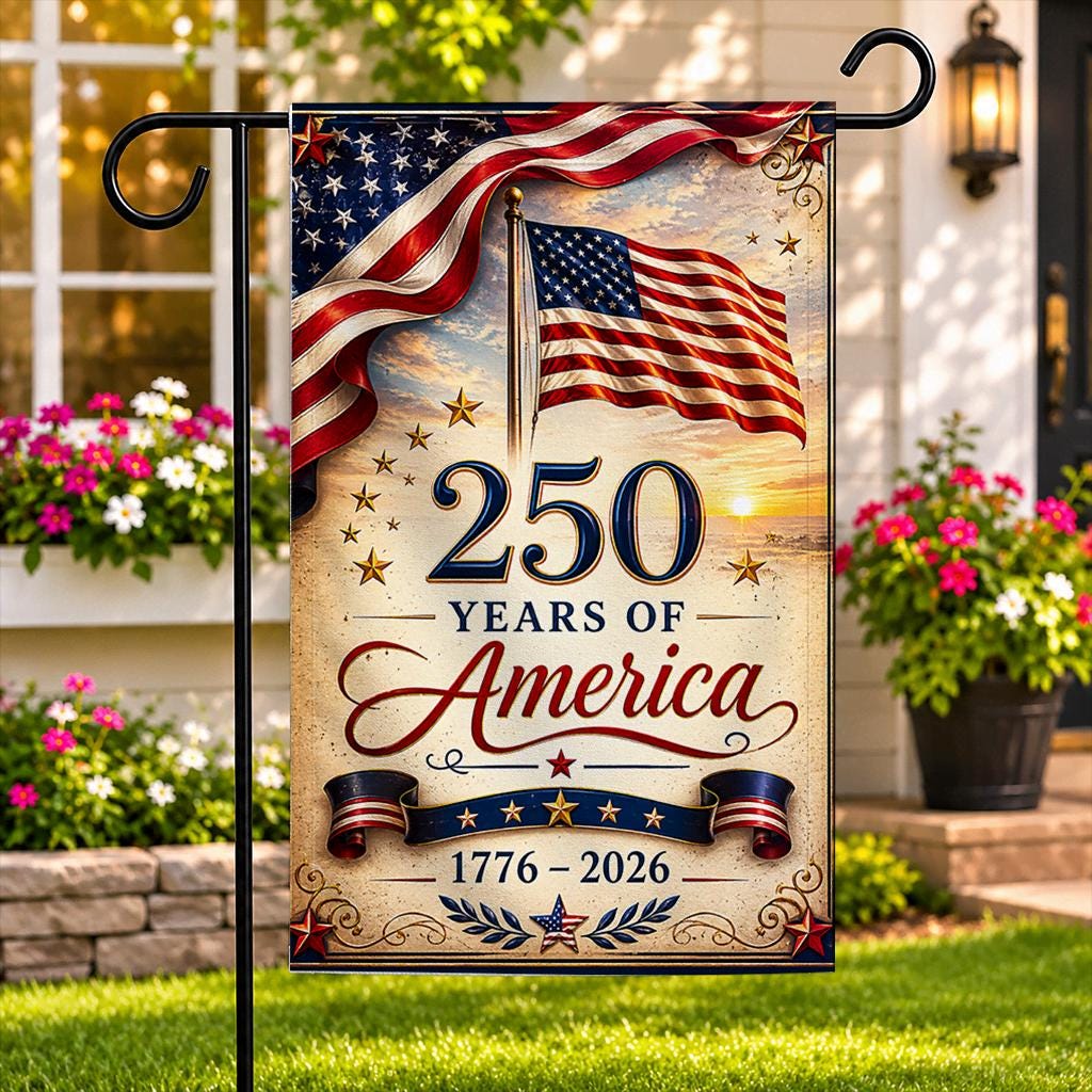 250 Anniversary Usa Flag Made In Usa, Patriotic House Flags 28X40 Double Sided, 250th Anniversary Usa Gifts, 250 Anniversary Usa Yard Flag