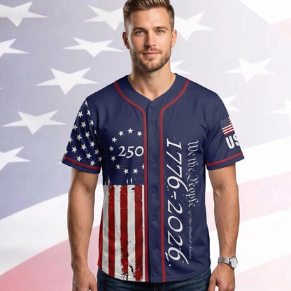 Custom 250 Years We The People Baseball Jersey 1776-2026, 4th of July Gift, Patriotic Gift